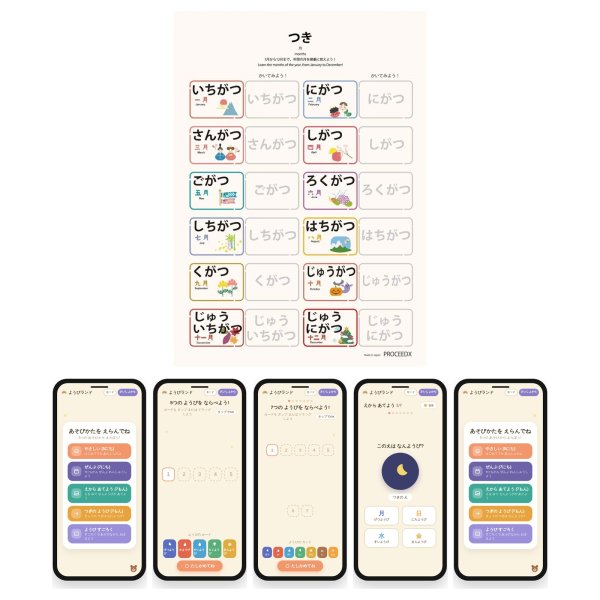 画像2: 【Webアプリ連動版】モンテッソーリ教育 学習ポスター 月 A4サイズ 書き消し対応 PP加工 日本製 (2)