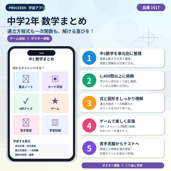 画像2: 1617【学習アプリ】 中学2年 数学まとめ (2)